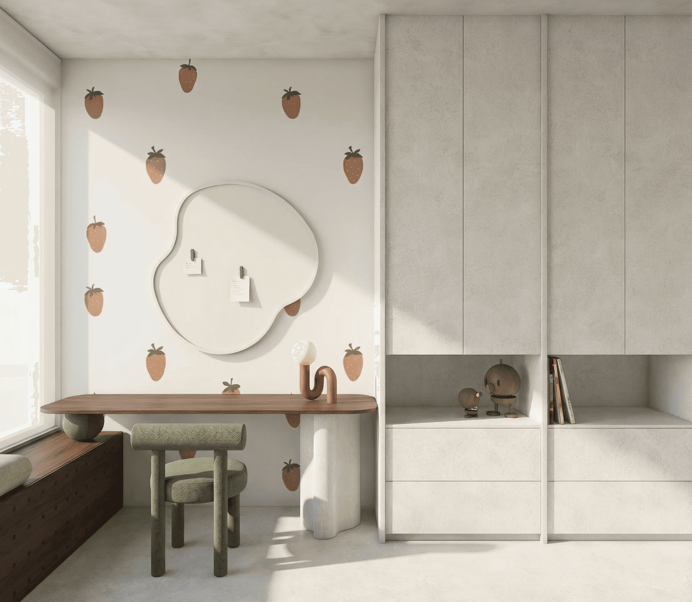 Detská izba pre dievča v mäkkej svetlej palete