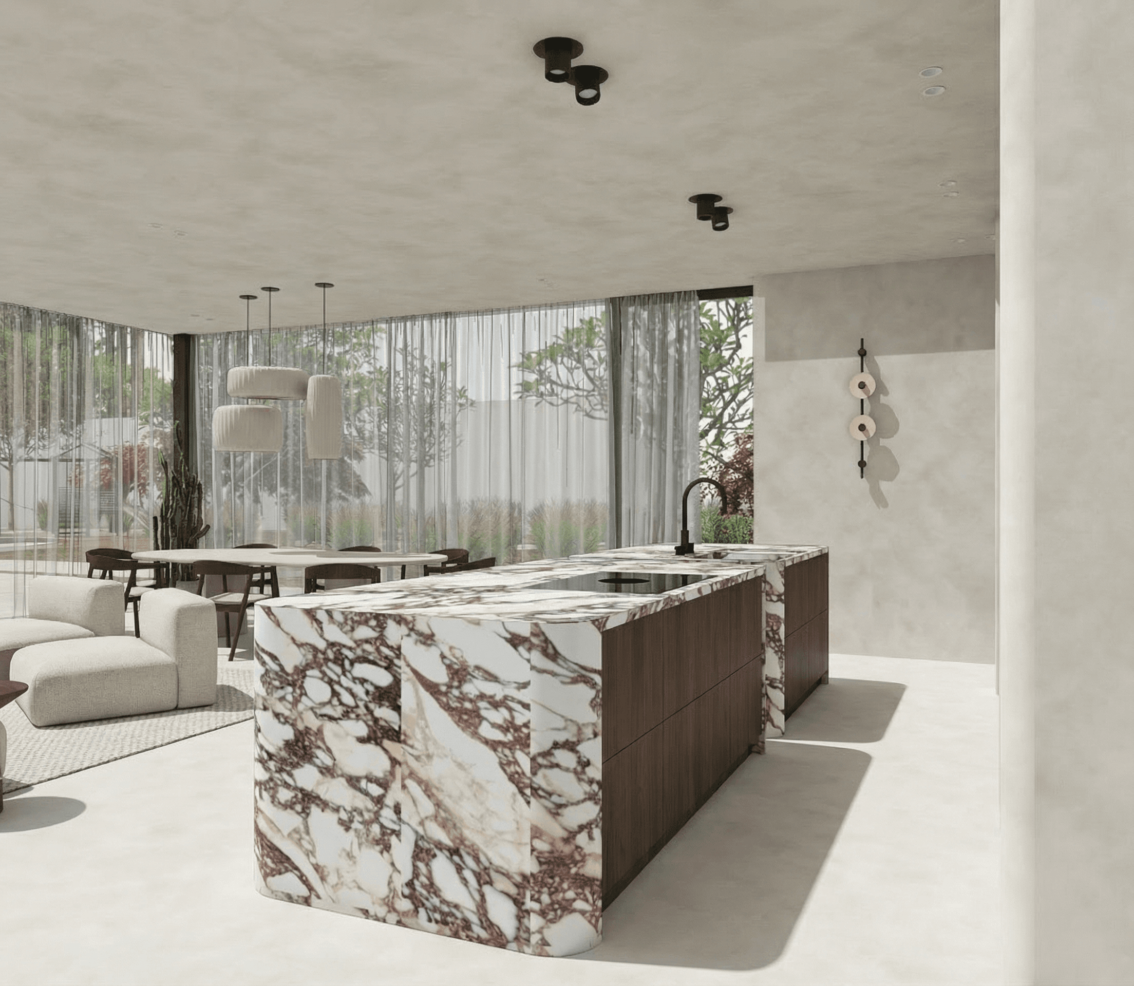 Svetlá kuchyňa s čistými líniami a prirodzeným materiálom